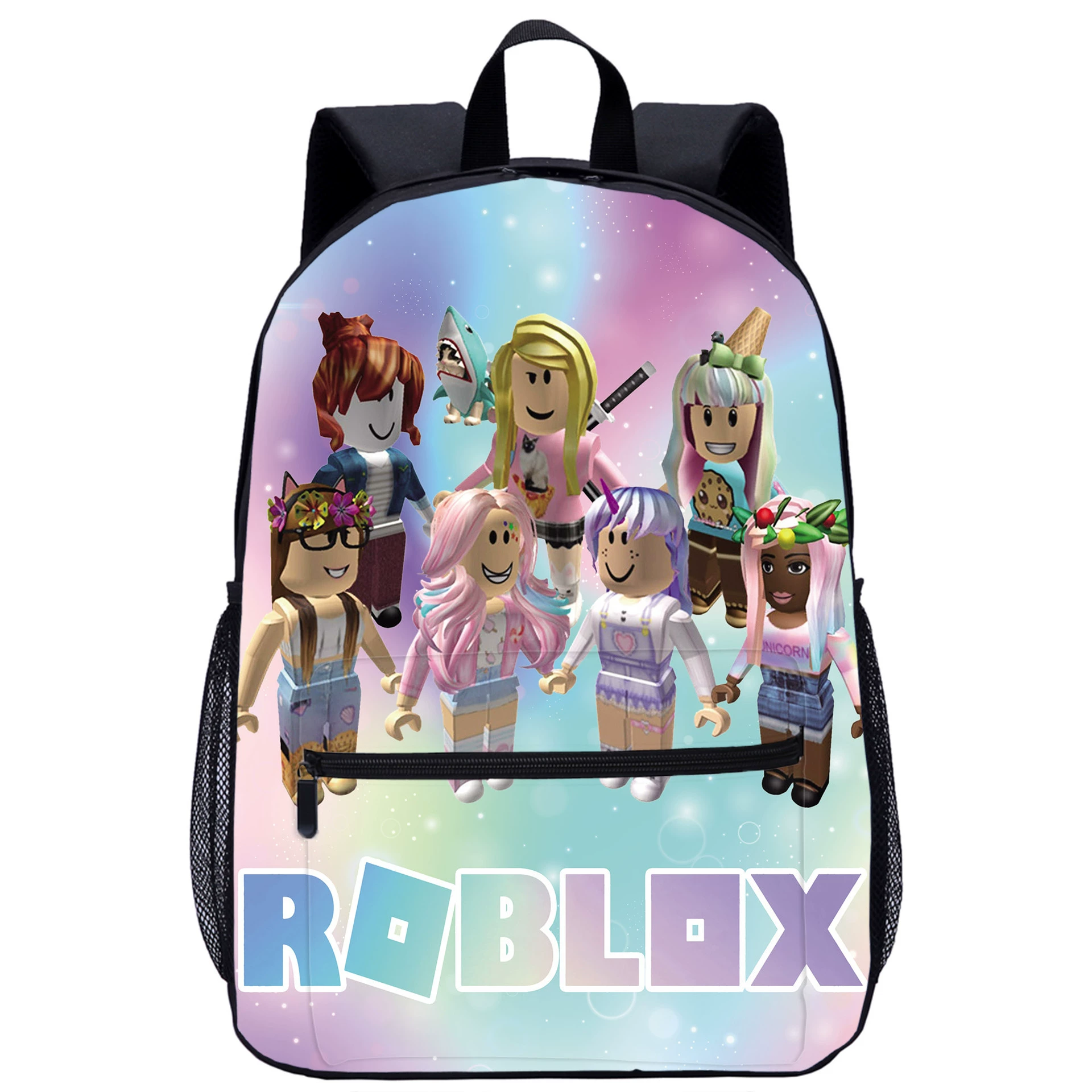 Роблокс школьные рюкзаки идут на печать 17 дюймов с передним мешком ROBLOX начальная школа студент рюкзак кросс -бордер один кусок