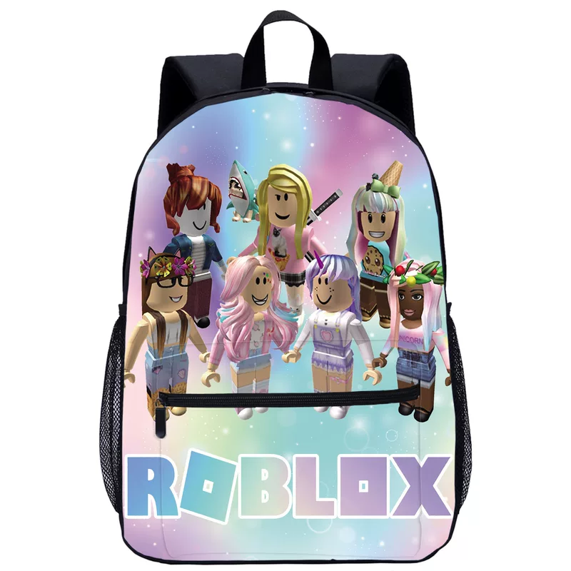 Роблокс школьные рюкзаки идут на печать 17 дюймов с передним мешком ROBLOX начальная школа студент рюкзак кросс -бордер один кусок