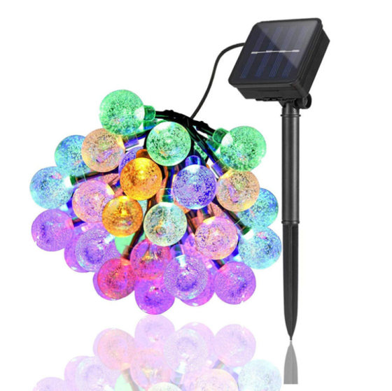 Solar light string Bubble Ball waterproof outdoor courtyard remote control String Light Christmas tree light string crystal ball colored string light