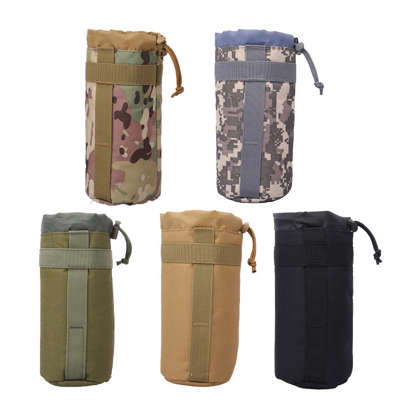 Outdoor Water Bottle Bag, Water Cup Insulation Bag, Military Fan Tactical Water Bottle Bag, Camouflage Folding Umbrella, Portable Water Bottle Protective Cover