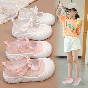 Girls' Casual Sneakers 2025 Summer New Style Small Fresh Baotou Breathable Flats Chinese Style with Han Dynasty Soft Sole Dance Shoes