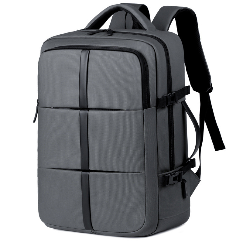 Mochila de viaje expandible, bolsa portátil de computadora portátil para hombres, mochila multifuncional de carga USB