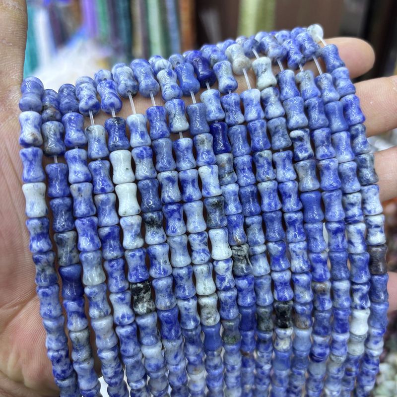 クロスボーダー人気6x10mm竹節珠天然石散珠半製品玉DIYアクセサリーブレスレットネックレス|undefined