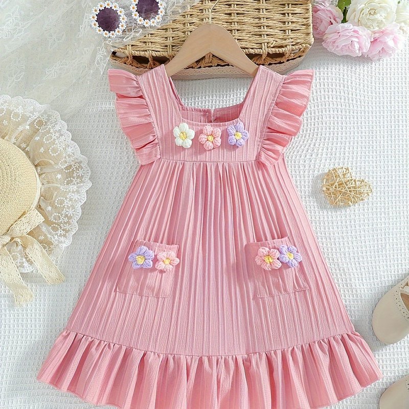 children's dress cute girl's short sleeved dress kids clothi|undefined