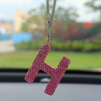 Car hanging — Letter Car Pendant for Women - h-letter-car-pendant-pink