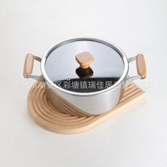 New two-layer stainless steel non-stick pan for grilling steak, home-use double earthenware covered soup pot, electromagnetic stove universal soup and steam pot