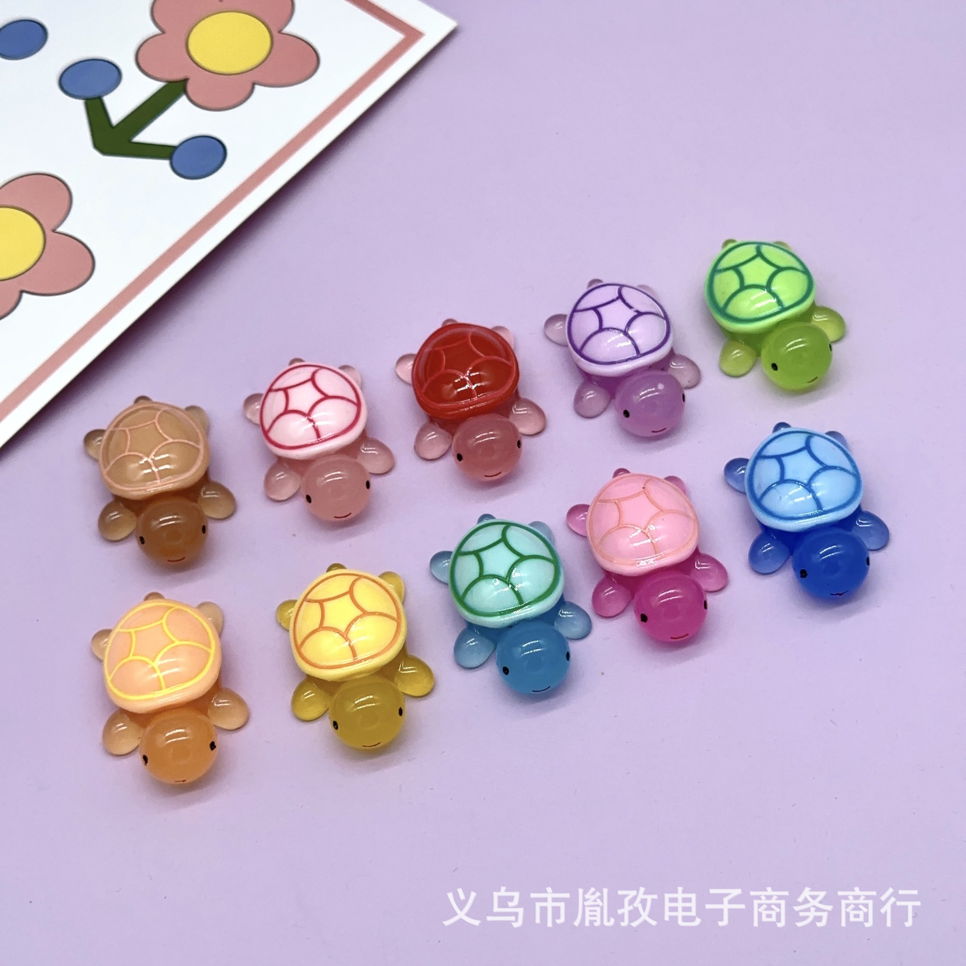 Caricatura estereoscópica tortuga de luz nocturna para tocar DIY accesorios de joyería puede hacer bolsas ciegas creativas en vivo lotes de ventas calientes