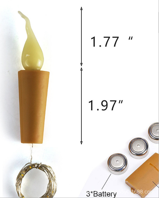 Luz de tapón de botella de vela LED transfronteriza con luz intermitente de alambre de cobre de botella de vino tinto lámpara de decoración de vacaciones de cumpleaños lámpara de alambre de cobre estrella