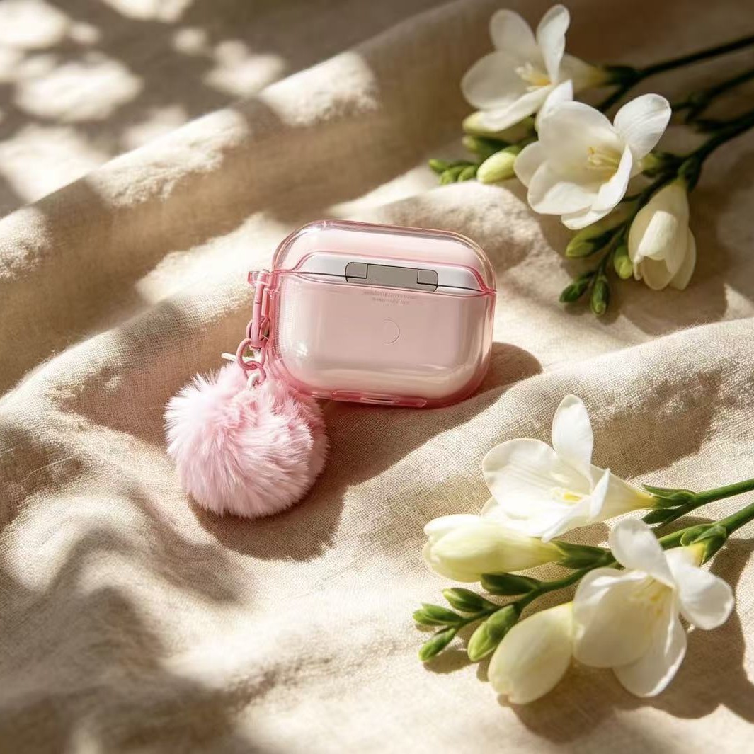 Rosado romántico caso de auriculares de cerezo para Airpods4 Apple Bluetooth auriculares caso de protección Airpods pro3