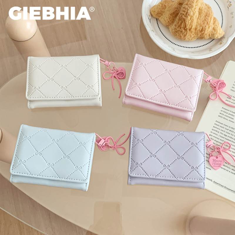 Pink Bow Heart Pendant ~ Korean Fashion Niche Women's 70% off Wallet Multifunctional Large Capacity In Stock Pink Bow Heart Pendant ~ Korean Fashion Niche Women's 70% off Wallet Multifunctional Large Capacity In Stock