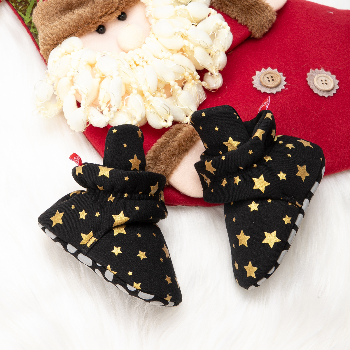 Elementos de Natal de inverno Sapatos casuais para crianças antiderrapantes com sola macia Sapatos para bebês_voghion.com