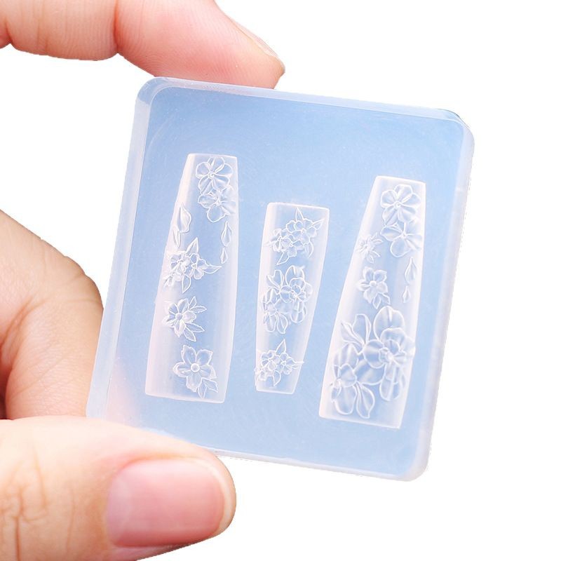 Molde de silicona para uñas transfronterizas, encaje francés, dibujos animados, flores, tulipanes, mariposas, uñas, joyas, herramientas al por mayor
