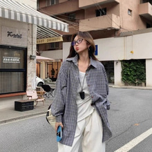 2025年小众ins港味爆款格子外套防晒衬衫女夏新款慵懒风叠穿外穿