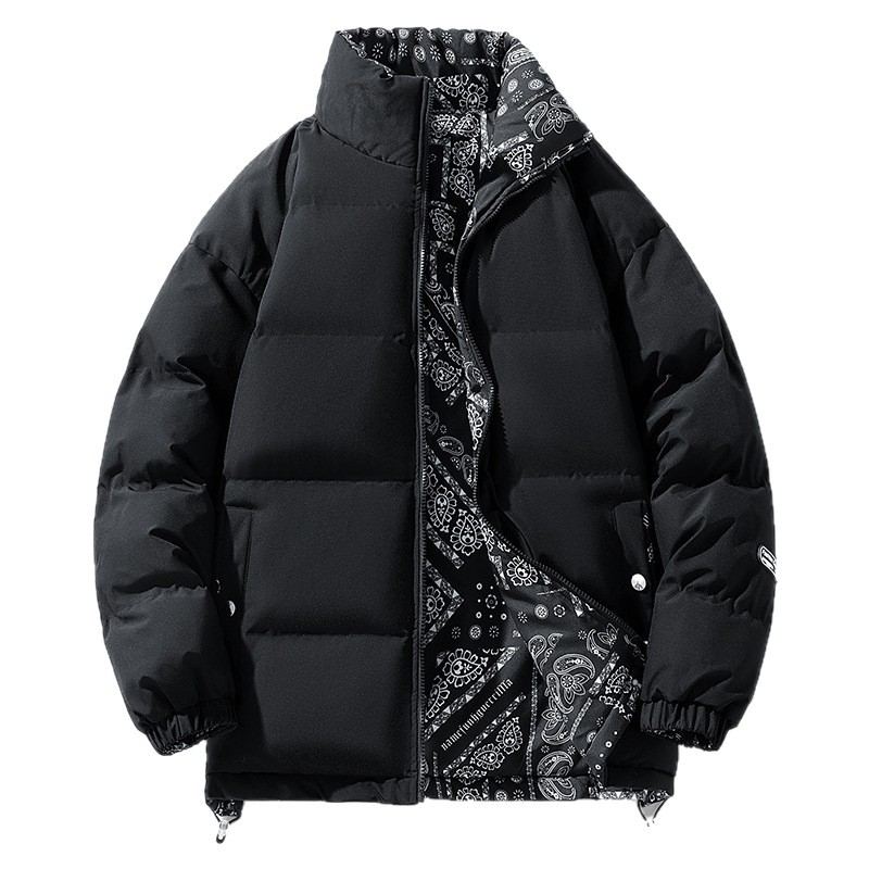 Abiti imbottiti in cotone double face per uomo e donna, giacca imbottita in cotone con collo alto per coppie_voghion.com