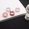 Adjustable retro brand acrylic marble design ring, set, trend of season