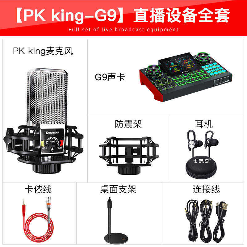 十灯G9サウンドカード歌唱専用ライブ配信機器一式、スマホ抖音K歌プロ仕様録音マイク|undefined