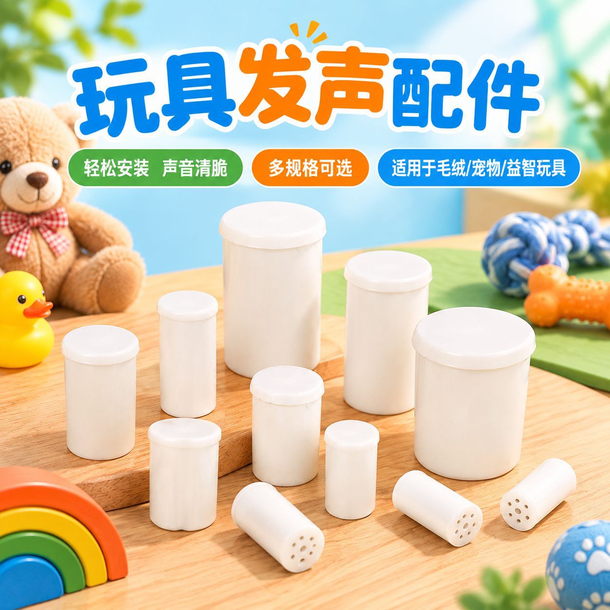 摇铃摇响盒响铃婴儿玩具响筒配件内置发声器宝宝手摇叮当响益智