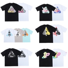 欧米の潮牌palace三角形プリント高品質男女カジュアル純綿半袖tシャツ