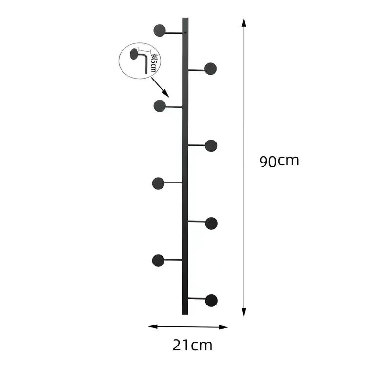 8개 후크, 길이 90mm, 나사못 포함