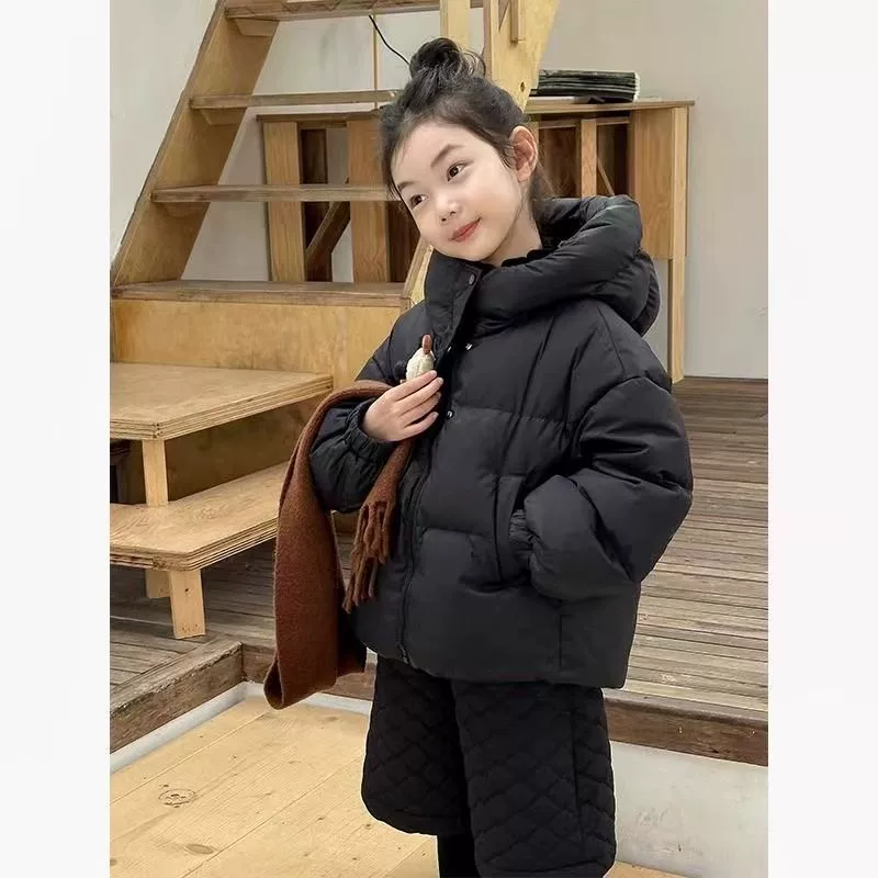 Children's Down Jacket, Teen Girls, Korean-Western Style, Thick Insulated Hoody