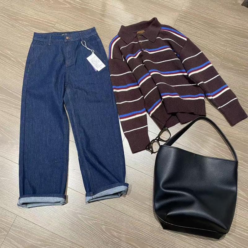 Thirteen Lines Chain Store Cabinet Goods! 2025 Autumn Retro Washed Work Clothing Versatile Slimming Look High Waist Jeans for Women