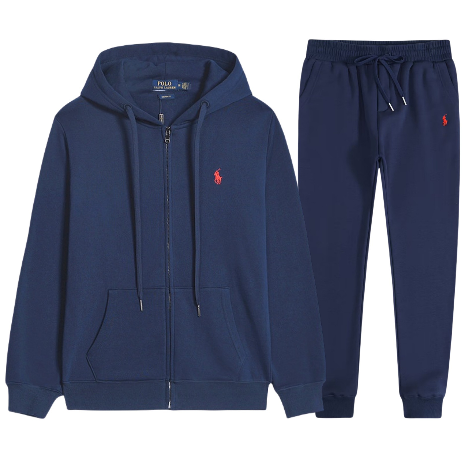 Navy blue suit-red label