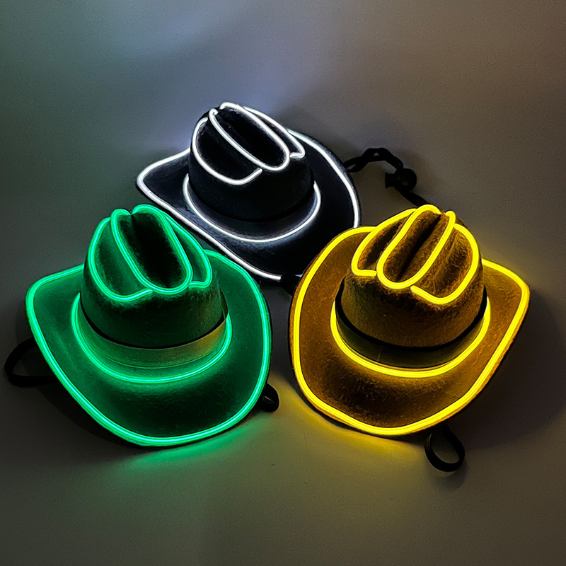 LED luminoso cinta pet sombrero vaquero gato perro mini pequeño sombrero fiesta fiesta occidental sombrero vaquero LED mascota