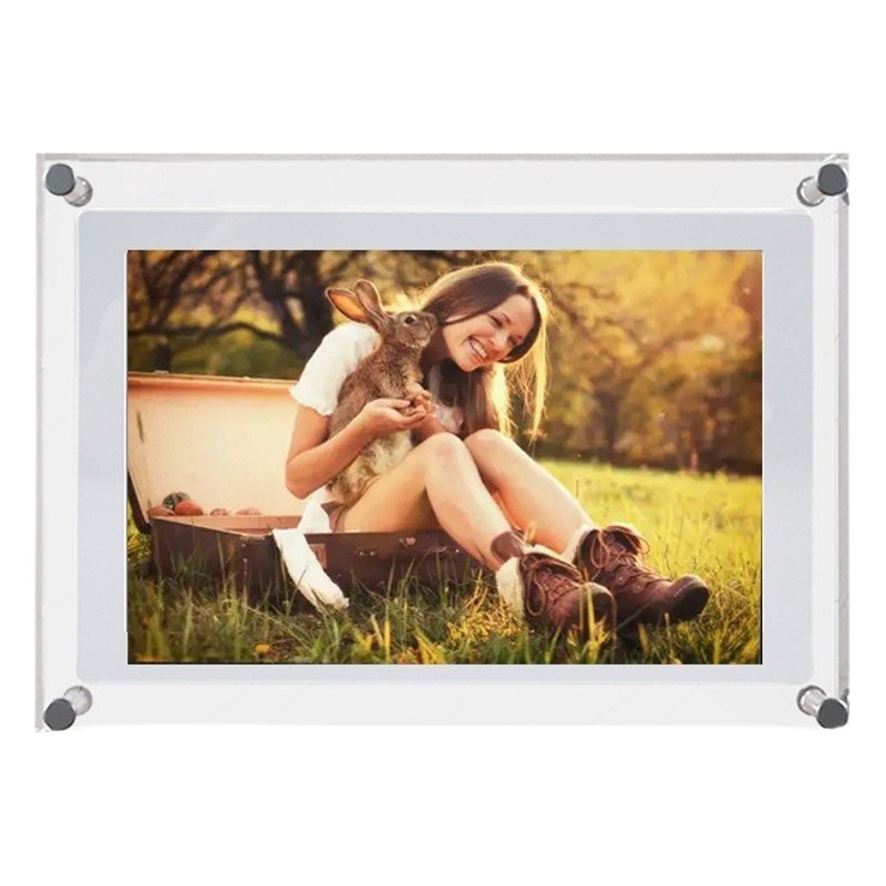Horizontal 5710-pulgadas HD acrílico marco de fotos digital álbum de fotos electrónico Mesa de Inicio de alta regalo de negocios