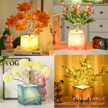 新品爆款LED仿真花灯造型灯花盆灯小夜灯创意摆件装饰灯室内