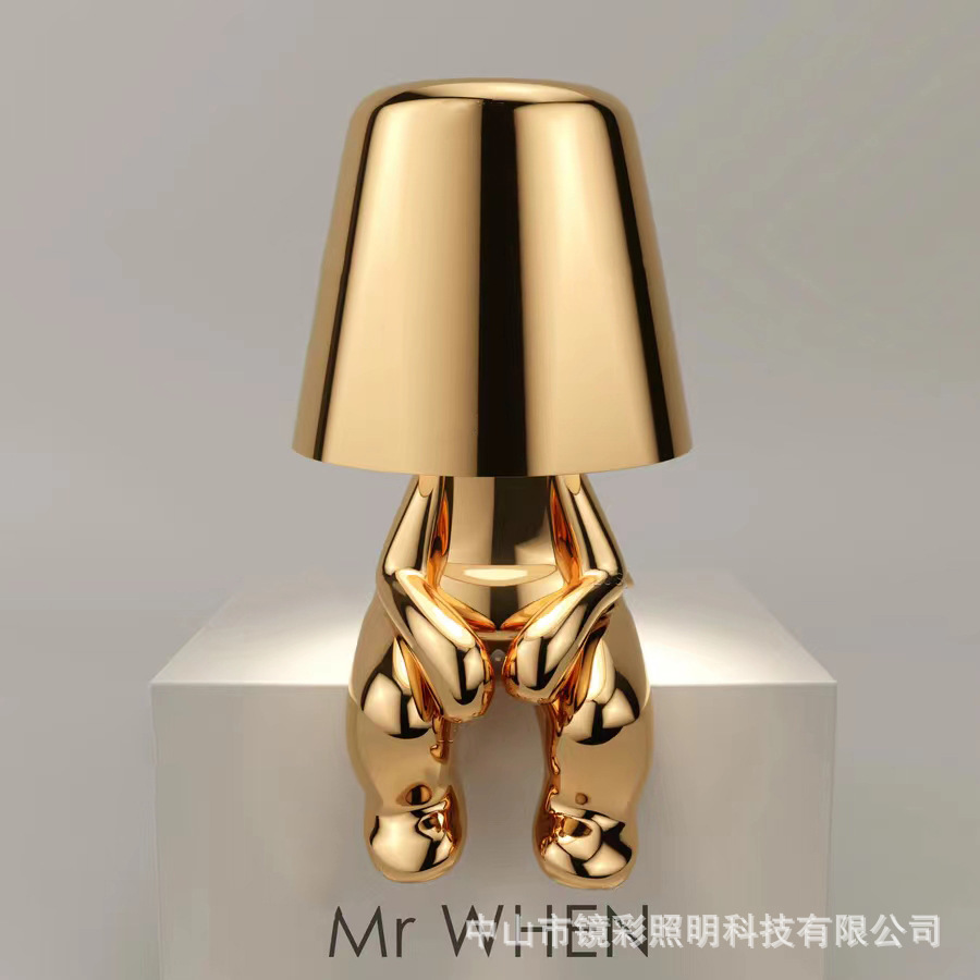 Fábrica transfronteriza Hermanos de oro lámpara de mesa decoración noche luz lámpara pensador