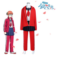 银魂cos 三年二班银八先生cos服  神乐校服套装二次元衣服