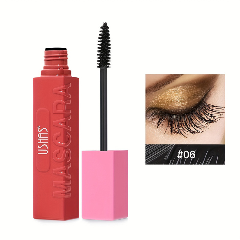 Rímel de punto transfronterizo de USHAS europeo y americano, rizado, grueso, duradero, impermeable, a prueba de sudor, largo y no fácil de manchar UC034