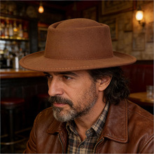 帽子女士冬韩版秋冬新款平顶毛呢礼帽女士凹造型旅游毛毡礼帽平延