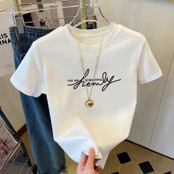 2025 Summer New Short-sleeved T-shirt Men's Korean-style Slim-fit Top Fashionable Printed Thin Base Shirt Short T