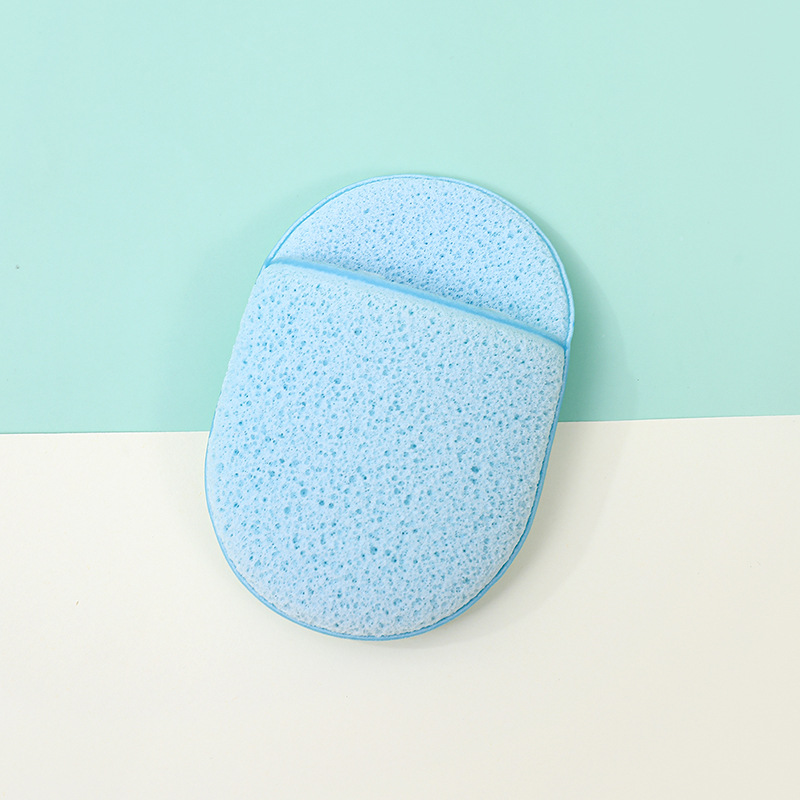 Fábrica de lavado facial personalizado guante ovalado zapatillas de limpieza facial limpieza de película de barro limpia esponja de desmaquillaje toallas faciales