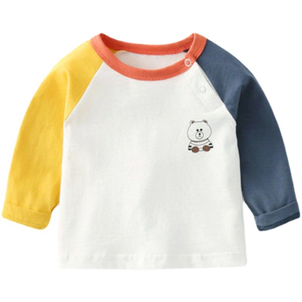 赤ちゃんの春と秋のtシャツの長袖の純綿はかわいいです。