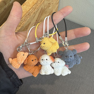New Cartoon Mini Flower Small Bag Camera Dog Pendant DIY Plush Doll Cotton Doll Creative Accessories