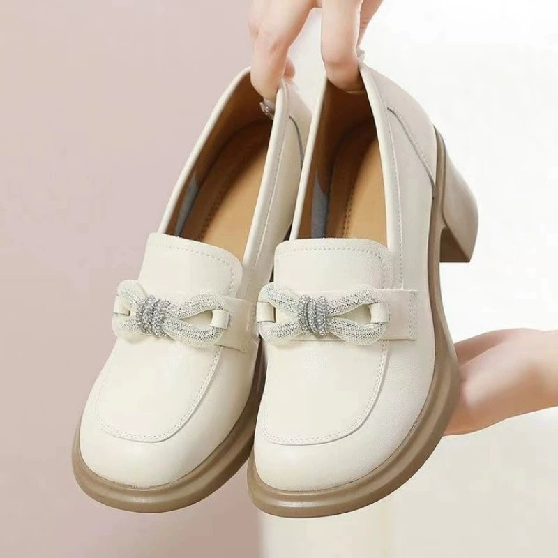 Модные лоферы Mom Platform - обувь из кожи с мягкой подошвой, черные или бело-коричневые, размеры 35–40