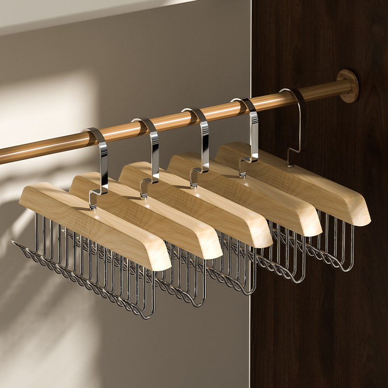 Madera maciza multi-gancho percha ropa interior Sling almacenamiento artefacto ocho gancho percha vintage log hanger fábrica al por menor venta al por mayor