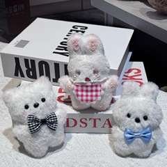 新しいぬいぐるみ蝶ネクタイウサギペンダントクリエイティブギフトかわいいぬいぐるみペンダントキーホルダー小さな人形ペンダント卸売