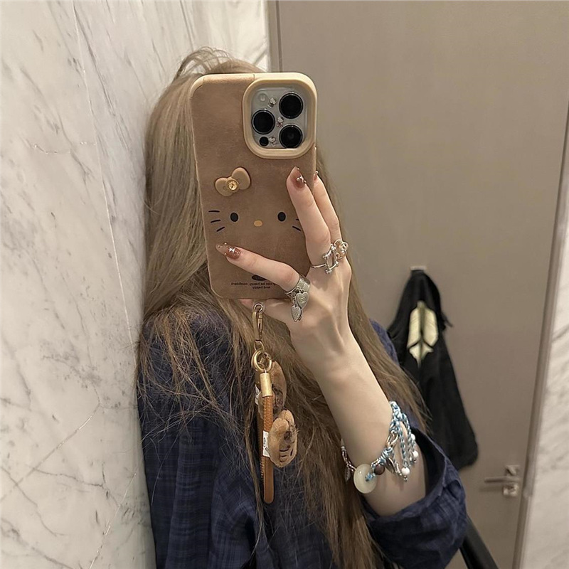 小羊皮凯蒂猫苹果16ProMax壳iPhone15Pro新款13女12软14套11|undefined