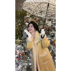 【冬日物语】多巴胺减龄长款显白高级外套女2025冬季新款毛毛外套