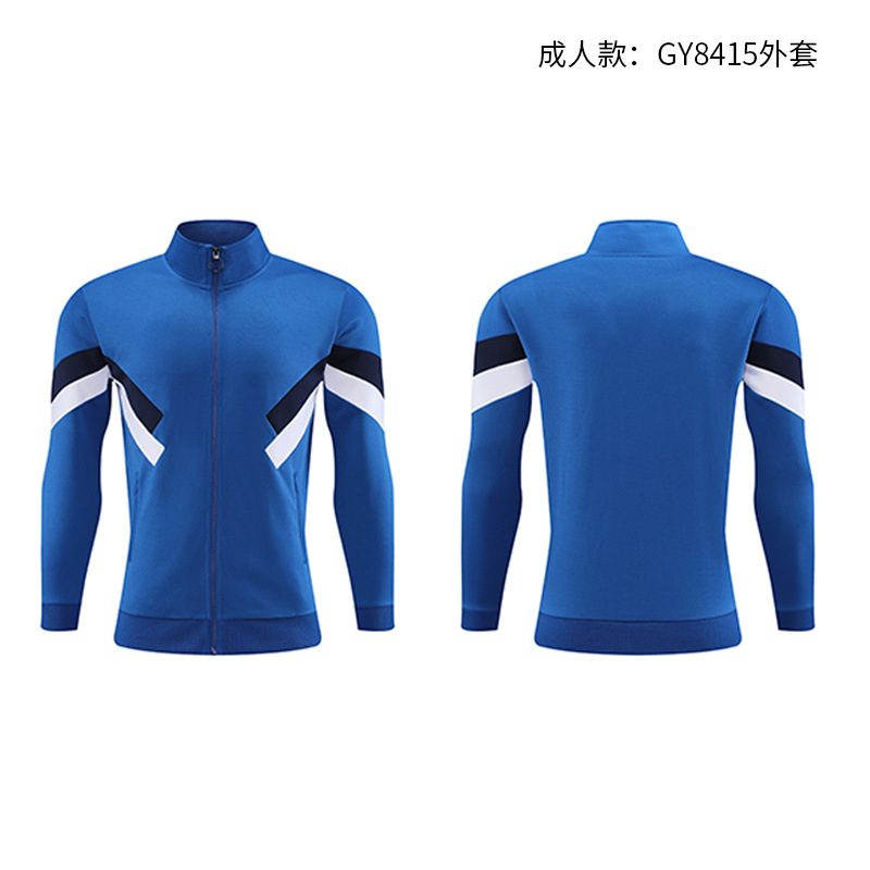 Cuello vertical empalme transfronterizo de dos piezas primavera y otoño grupo running trajes deportivos juveniles trajes deportivos personalizados para hombres