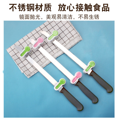 goods in stock PP Plastic handle 420 Stainless steel Bread knife Cake knife Serrated knife Tooth knife Tooth knife Flat knife