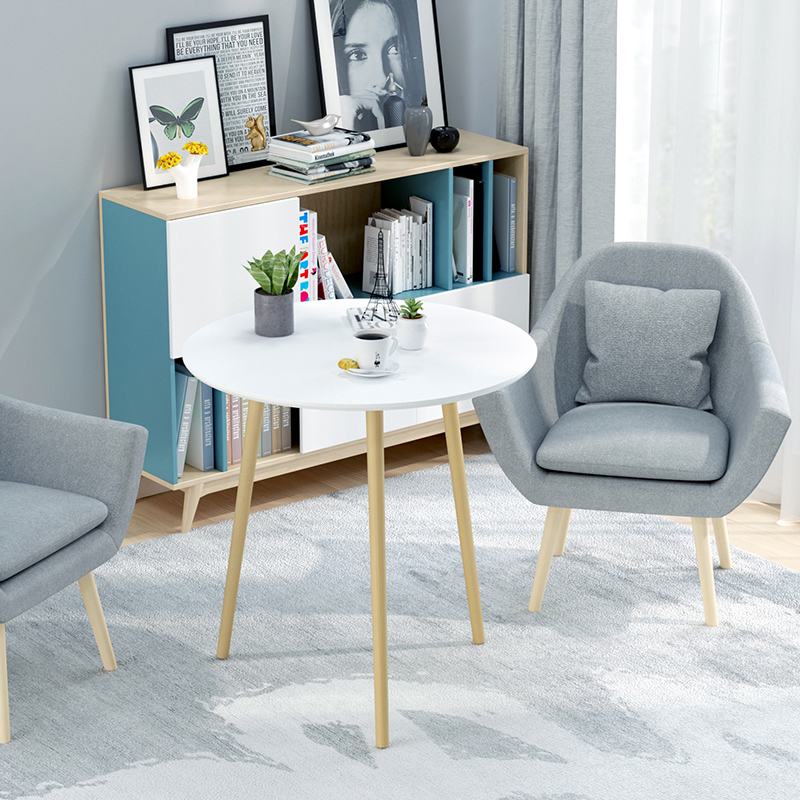 Balcony small round table ins style corner table sofa side table living room small coffee table movable table European style simple tea table