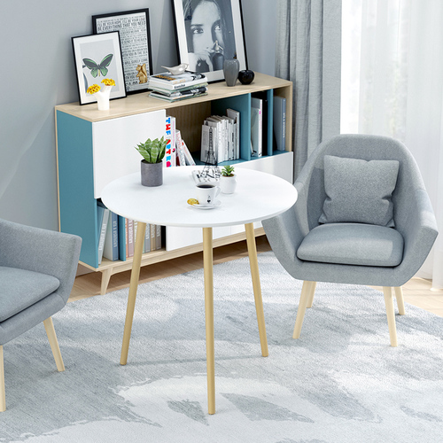 Balcony small round table ins style corner table sofa side table living room small coffee table movable table European style simple tea table