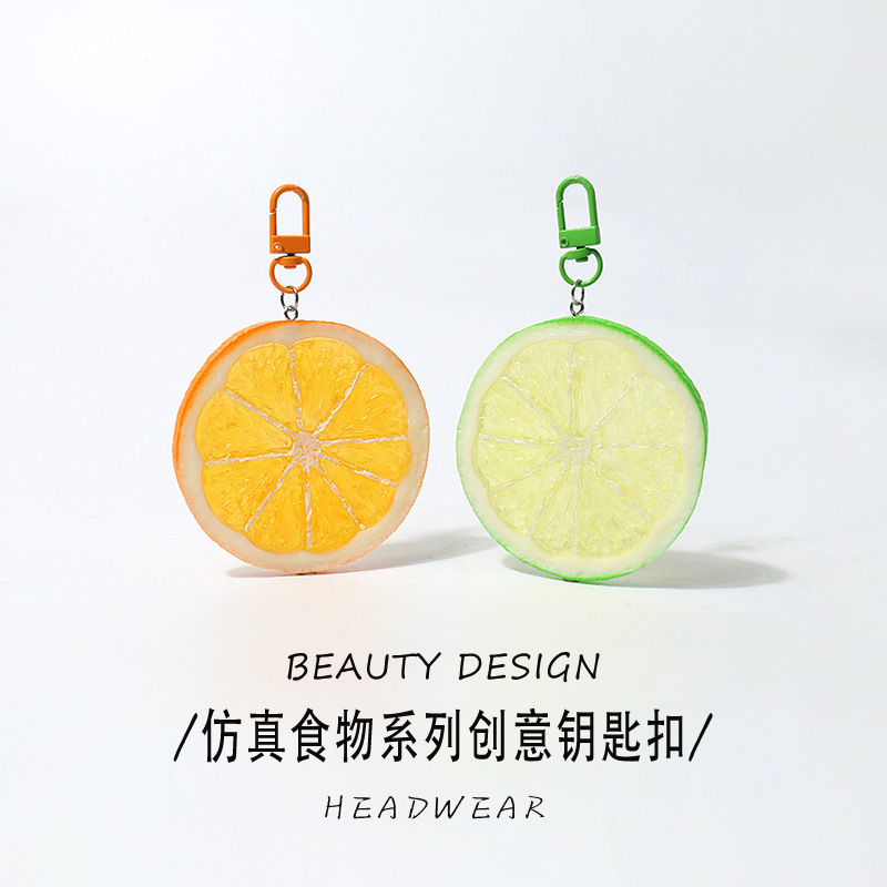 Creative Realistic Lemon Slice Keychain, Three-Dimensional Transparent Fresh Bag Pendant, Fun Cartoon Orange Slice Ornament Creative Realistic Lemon Slice Keychain, Three-Dimensional Transparent Fresh Bag Pendant, Fun Cartoon Orange Slice Ornament