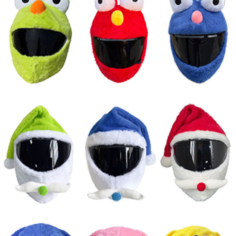 Cross-Border Plush Personalized Animal Helmet Protective Cover Motorcycle Head Accessories Motorcycle Unicorn Stitch Pig Head Headgear