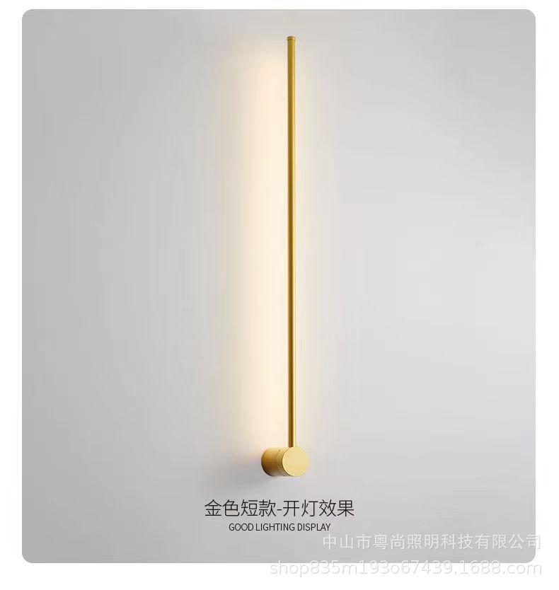 Lámpara de pared nórdica para sala de estar, dormitorio, mesita de noche, escalera, pasillo, lámpara lineal moderna, luz ambiental, lujo ligero, minimalista, giratoria.