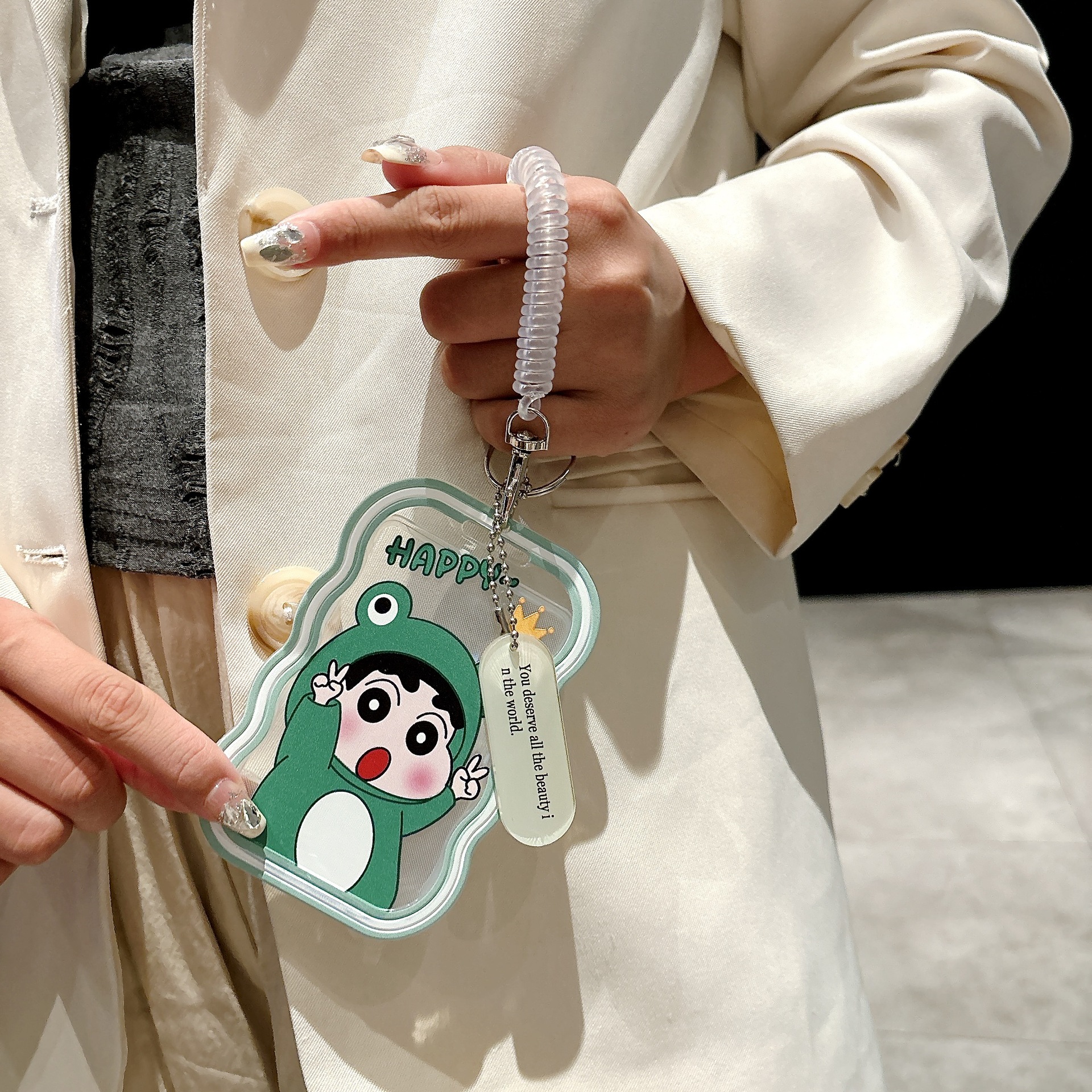 門禁公交工作證件卡套雙面透明硬殼禮物卡套追星照片背包裝飾掛件